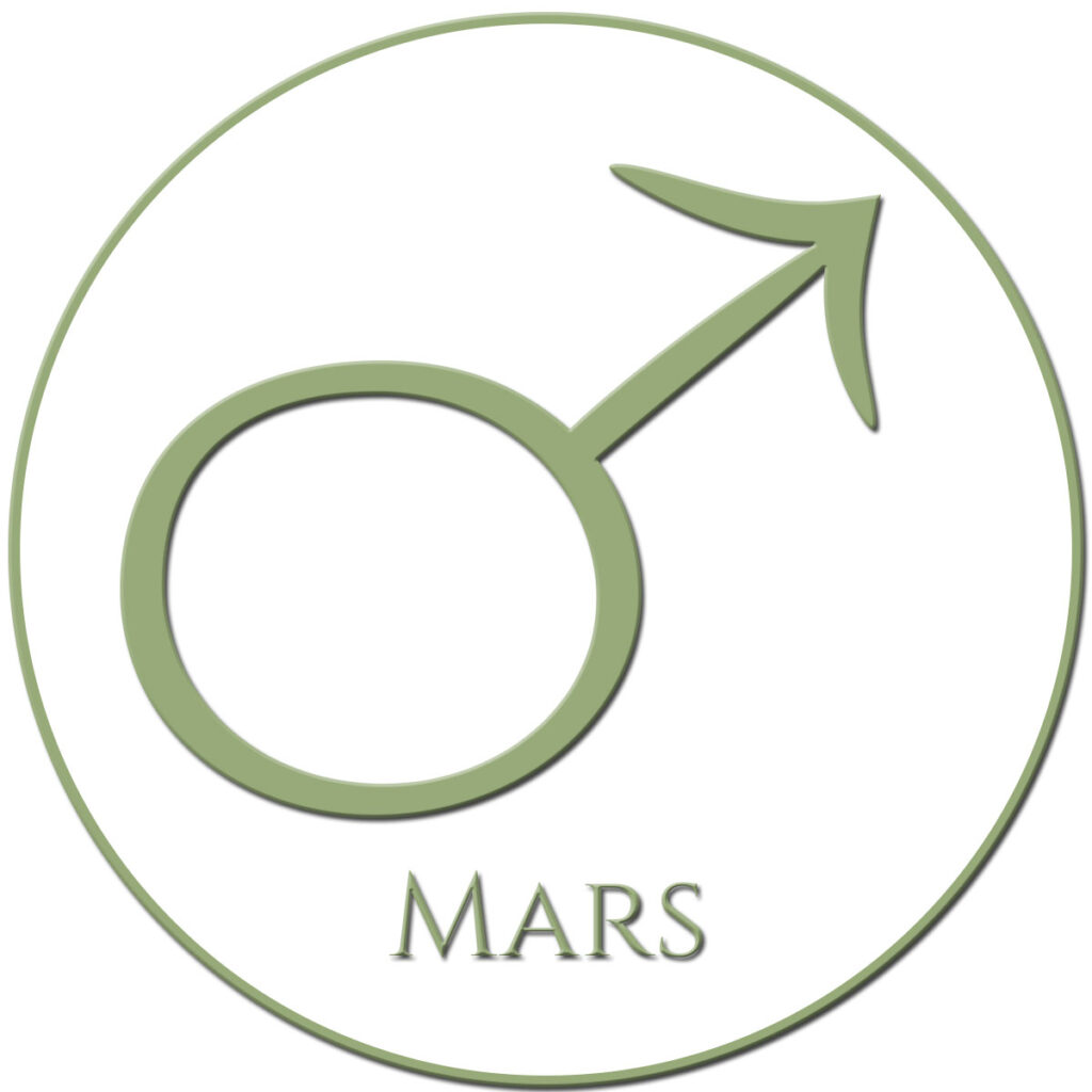 Symbol for planeten Mars - Lær om astrologi hos Lunaracademy